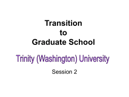 Transition to Graduate School