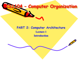 Part II Lecture 6:Processor: Datapath & Control
