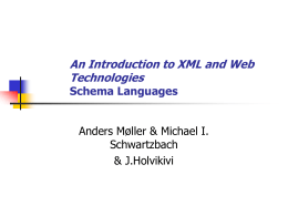 An Introduction to XML and Web Technologies Schema
