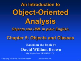 An Introduction to Object-Oriented Analysis Objects in