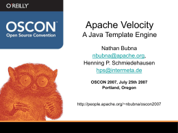 Apache Velocity A Java Templating Engine