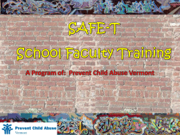 SAFE-T Sexual Abuse Free Environments for Teens
