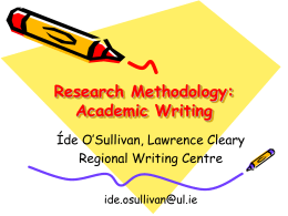 Academic Writing - University of Limerick