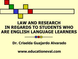LAW AND RESEARCH IN REGARDS TO STUDENTS WHO …