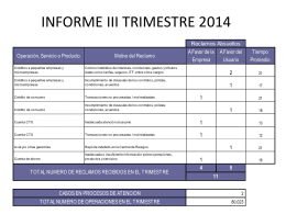 INFORME III TRIMESTRE 2014