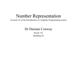 Number Representation (Lecture 25 of the Introduction to
