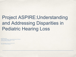 Project ASPIRE:Understanding and Addressing Disparities …