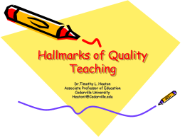 Hallmarks of Quality Teaching