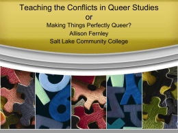 Teaching the Conflicts in Queer Studies