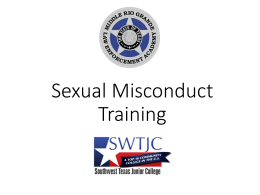 Sexual Misconduct Training - Southwest Texas Junior College