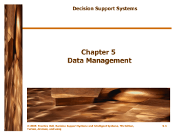 Chapter 5 Business Intelligence: Data Warehousing, Data