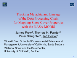 Tracking Metadata and Lineage of the Data Processing …