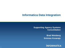 Informatica for post merger/acquisition integration