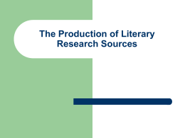 The Production of Literary Scholarship