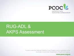 RUG-ADL & AKPS Assessment - University of Wollongong