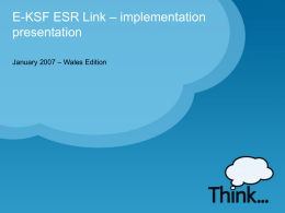 E-KSF ESR Link – implementation presentation