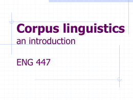 Corpus linguistics an introduction