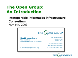 The Open Group Corporate Overview