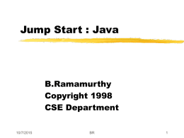 Jump Start : Java - University at Buffalo