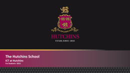 THE HUTCHINS SCHOOL DOCUMENT HEADING …