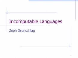 Incomputable Languages