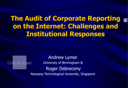 Auditing Online Reporting: Professional Pronouncements …