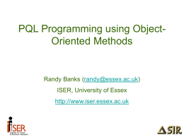 PQL Programming using Object