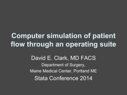 Computer simulation of patient flow through an …