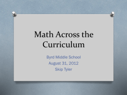 Math Across the Curriculum