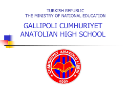 TURKISH REPUBLIC THE MINISTERY OF NATIONAL …