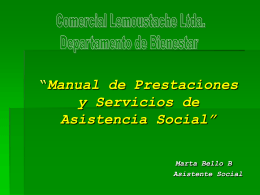 Manual de Prestaciones y Servicios de Asistencia Social