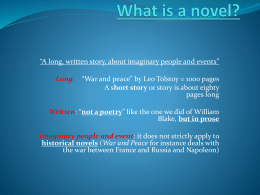 What is a novel? - Istituto Elvetico