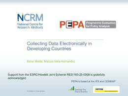Collecting Data Electronically in Developing Countries