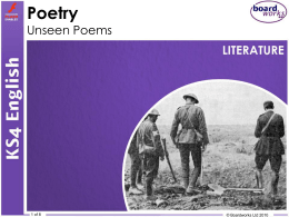 Poetry – Unseen Poems
