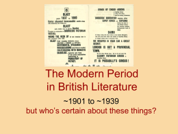 The Modern Period in British Literature