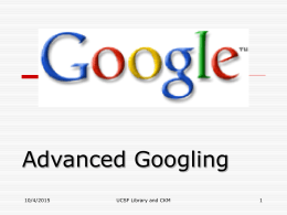 Advanced Google Searching
