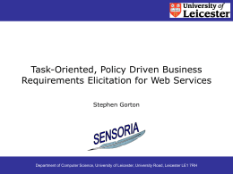 Task-Oriented, Policy Driven Business Requirements for …