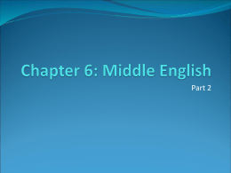 Chapter 6: Middle English