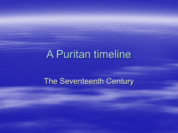 A Puritan timeline