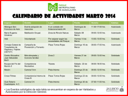 CALENDARIO DE ACTIVIDADES 2013