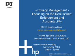 Privacy management: accountability and enforcement