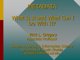 METADATA: What is It and What can I Do with It?