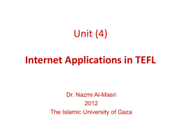 Unit (6) Internet Applications in TEFL