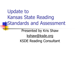 Update to Kansas State Reading Standards and …
