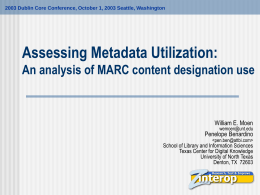 Assessing Metadata Utilization: An analysis of MARC
