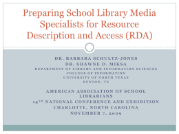 Preparing School Library Media Specialists for Resource