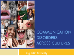 SHLD 520 Communication Disorders Across Cultures
