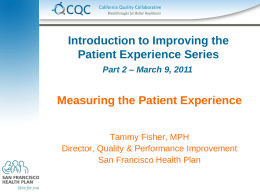 Collecting & Providing Patient Feedback for Quality