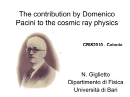 Domenico Pacini e le prime osservazioni di radiazione