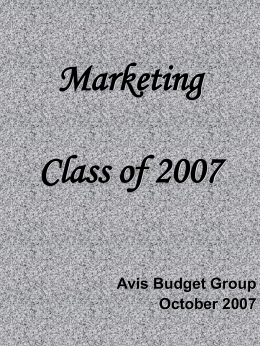 Marketing Class of 2007